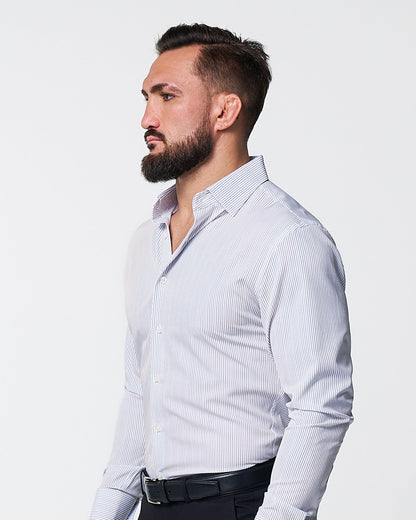 "The Wylder" Charcoal Chalked Pinstripe | State & Liberty Dress Shirts
