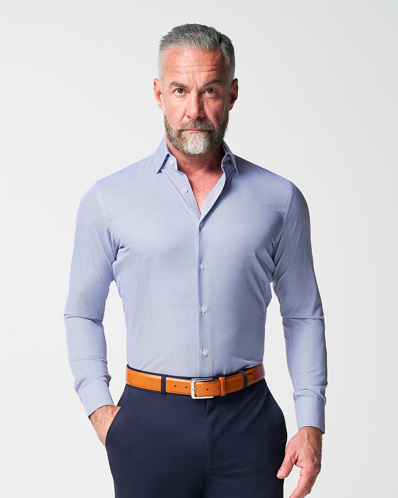 "The Charles" Navy Diamond Dress Shirt | State & Liberty Dress Shirts