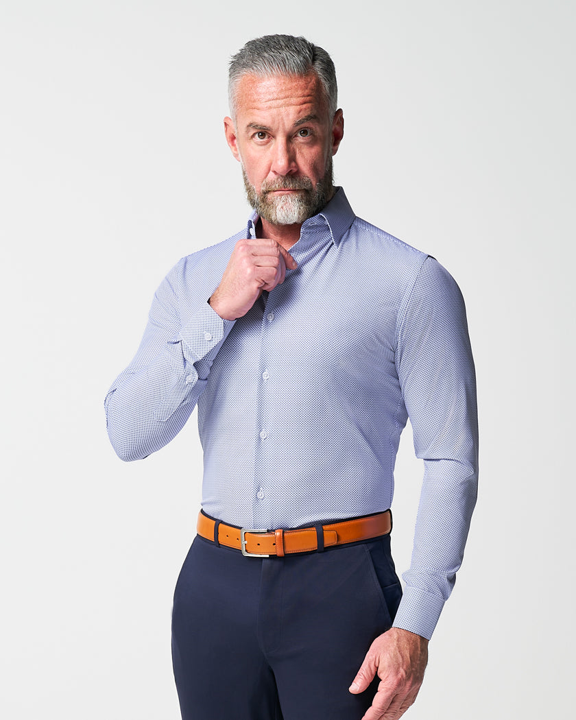 "The Charles" Navy Diamond Dress Shirt | State & Liberty Dress Shirts