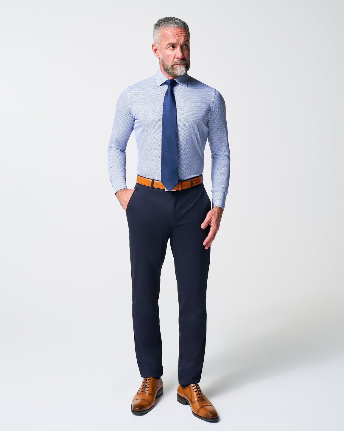"The Charles" Navy Diamond Dress Shirt | State & Liberty Dress Shirts