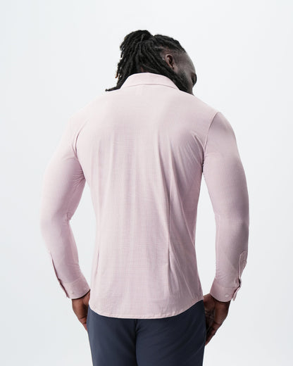 "The Portland" Sport Shirt - Light Pink with Light Blue Mini Check | State & Liberty Dress Shirts