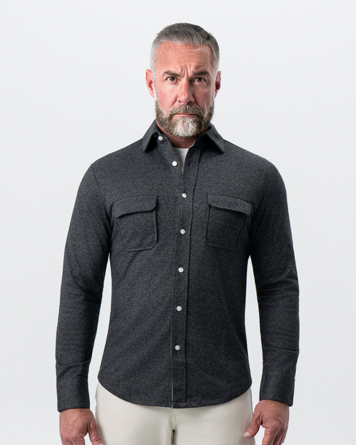 Patch Pocket Button Down - Charcoal | State & Liberty Dress Shirts