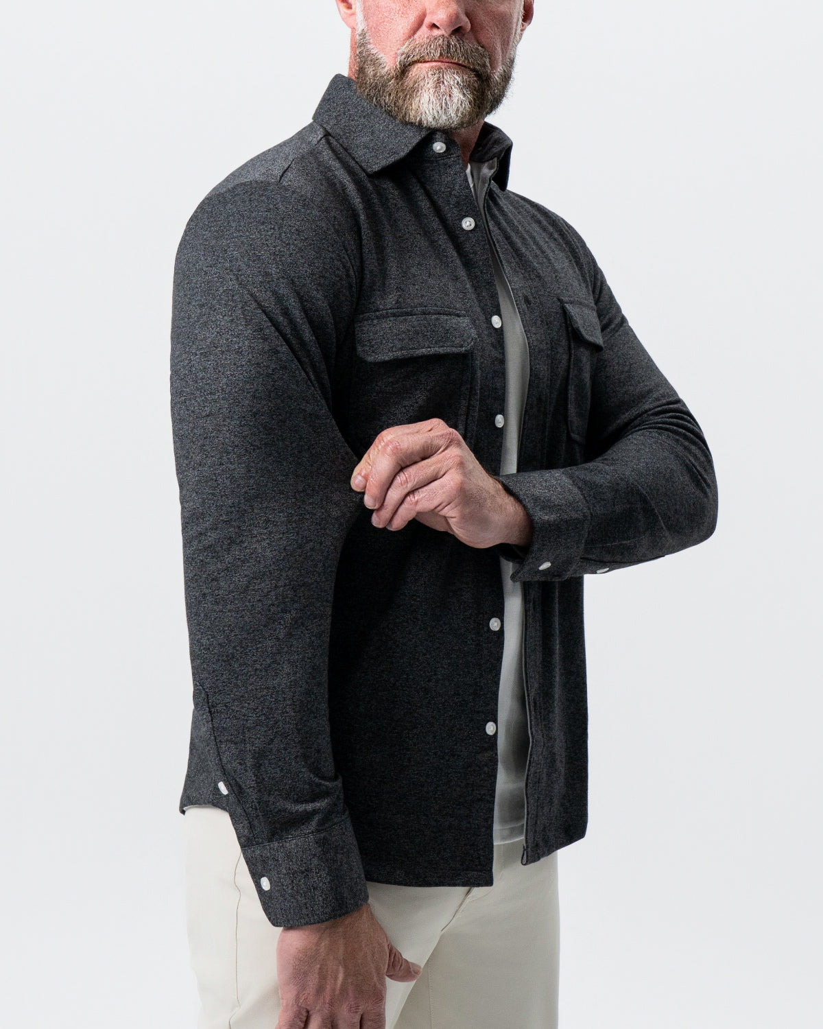 Patch Pocket Button Down - Charcoal | State & Liberty Dress Shirts