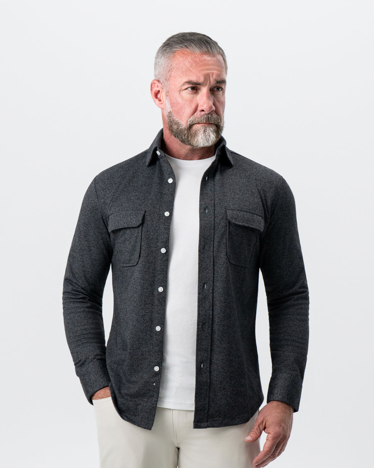 Patch Pocket Button Down - Charcoal | State & Liberty Dress Shirts
