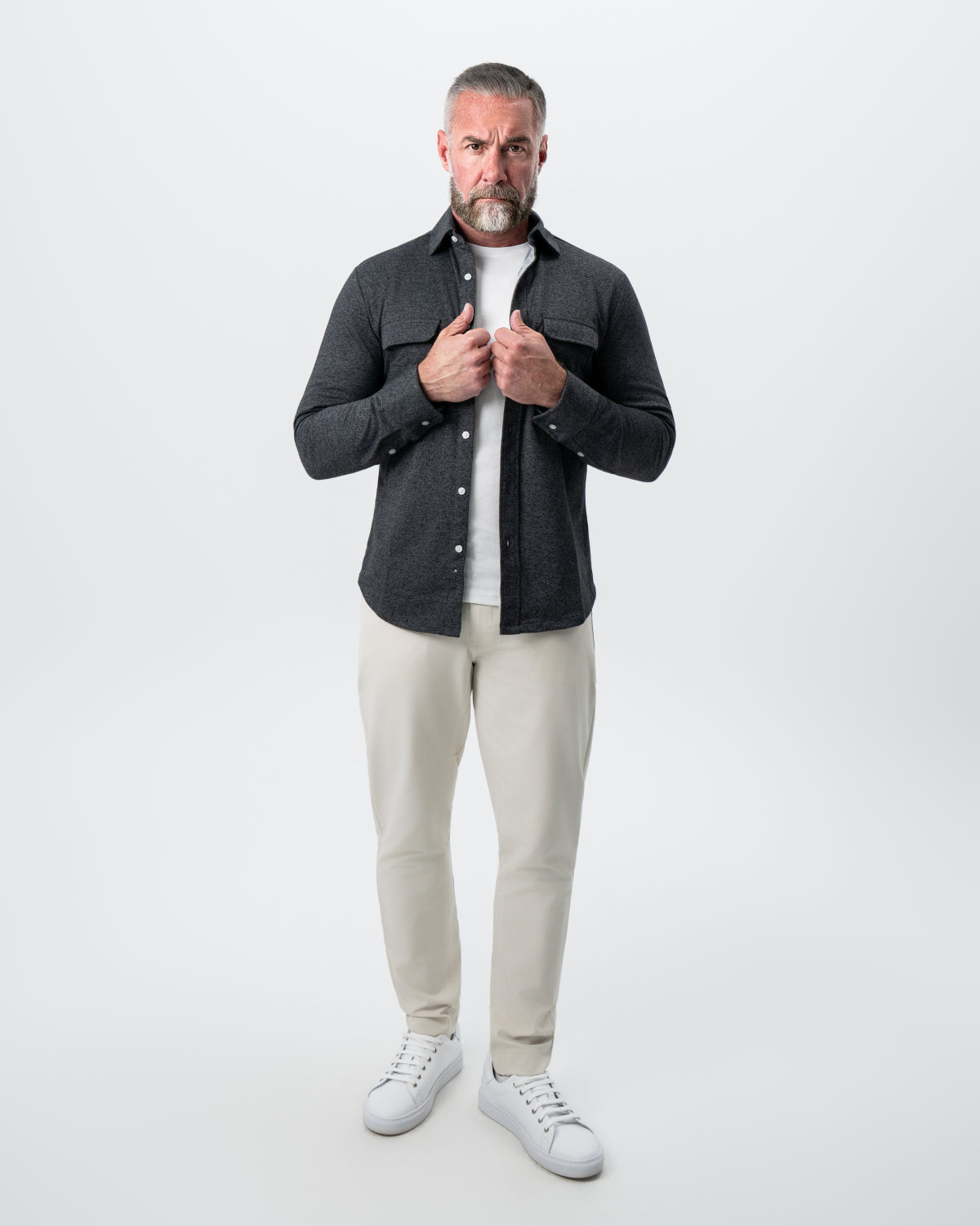Patch Pocket Button Down - Charcoal | State & Liberty Dress Shirts