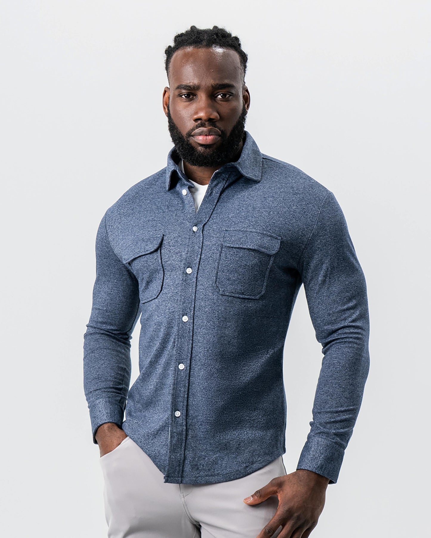 Patch Pocket Button Down - Navy | State & Liberty Dress Shirts