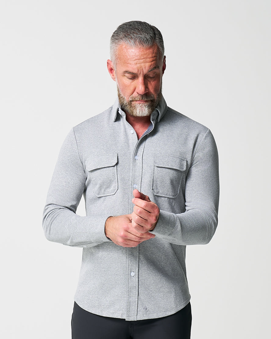 Patch Pocket Button Down - Light Grey | State & Liberty Dress Shirts