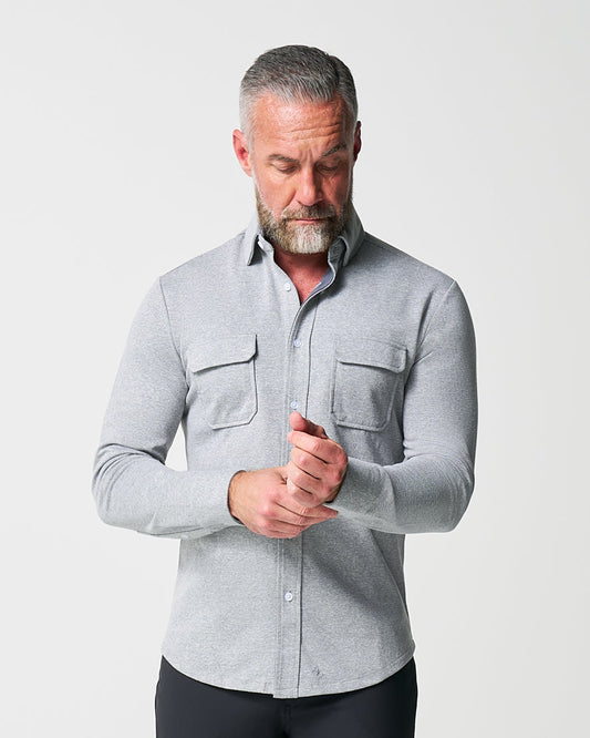 Patch Pocket Button Down - Light Grey | State & Liberty Dress Shirts