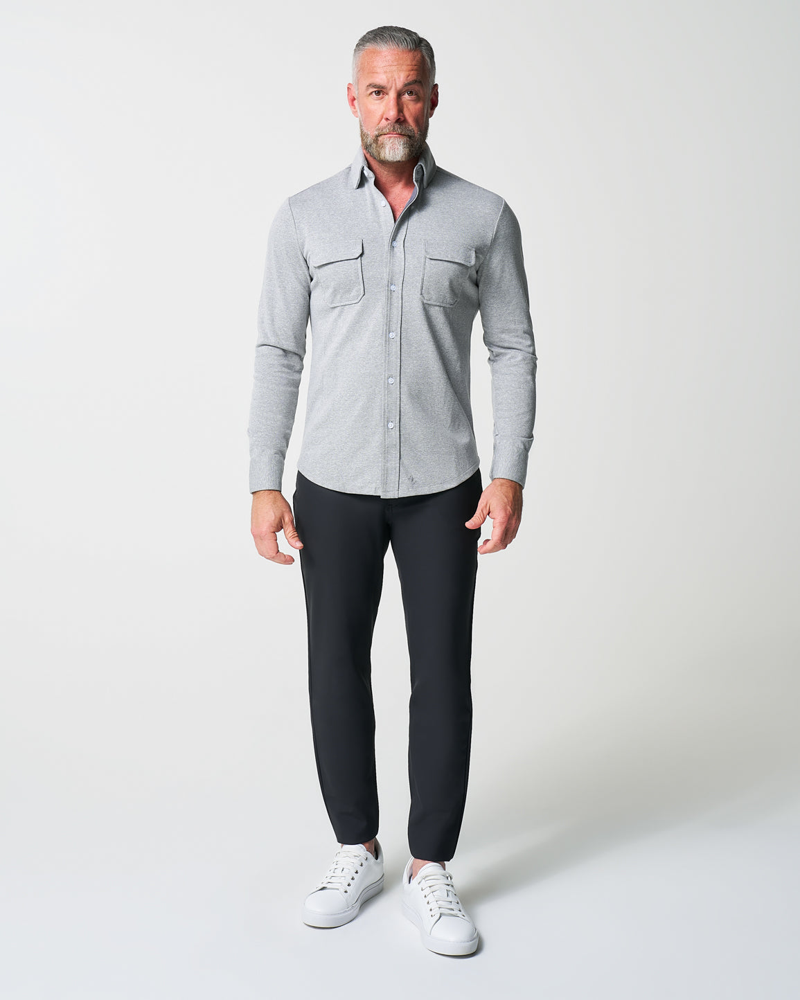 Patch Pocket Button Down - Light Grey | State & Liberty Dress Shirts