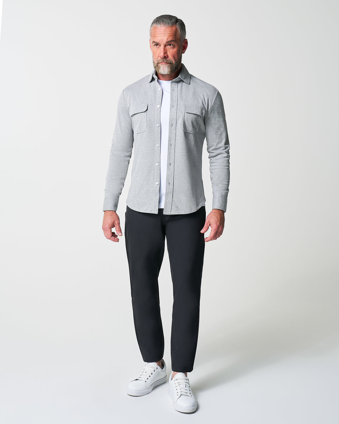 Patch Pocket Button Down - Light Grey | State & Liberty Dress Shirts