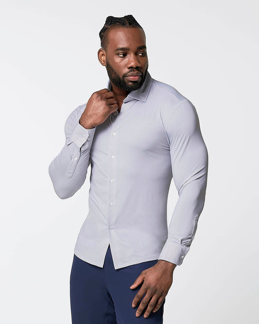 "The Larson" Sport Shirt - Grey & Big Dot | State & Liberty Dress Shirts