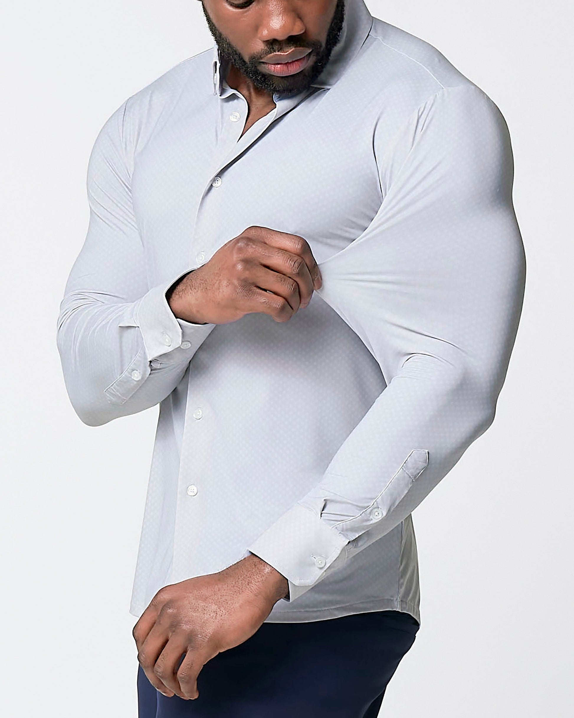 "The Larson" Sport Shirt - Grey & Big Dot | State & Liberty Dress Shirts