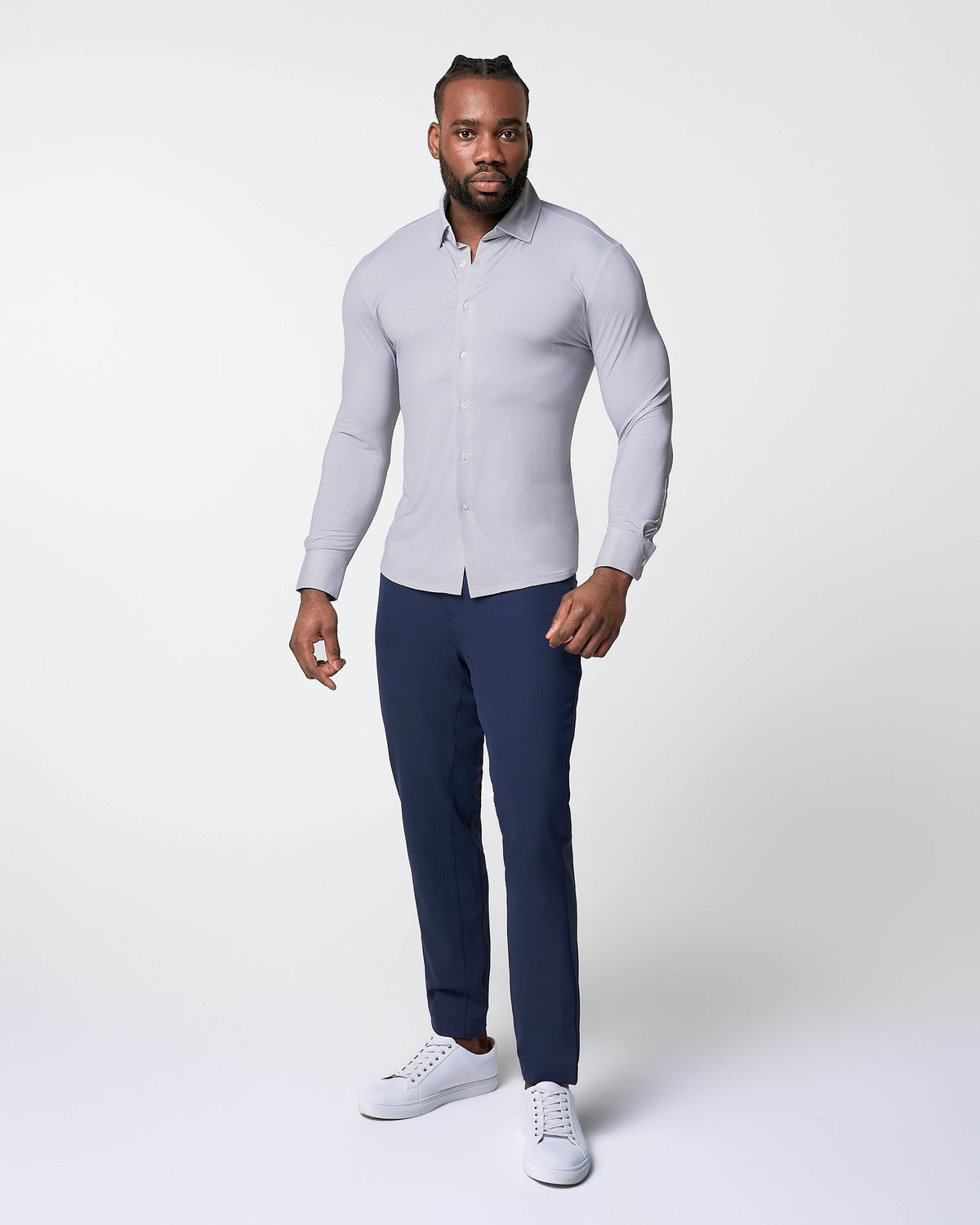 "The Larson" Sport Shirt - Grey & Big Dot | State & Liberty Dress Shirts