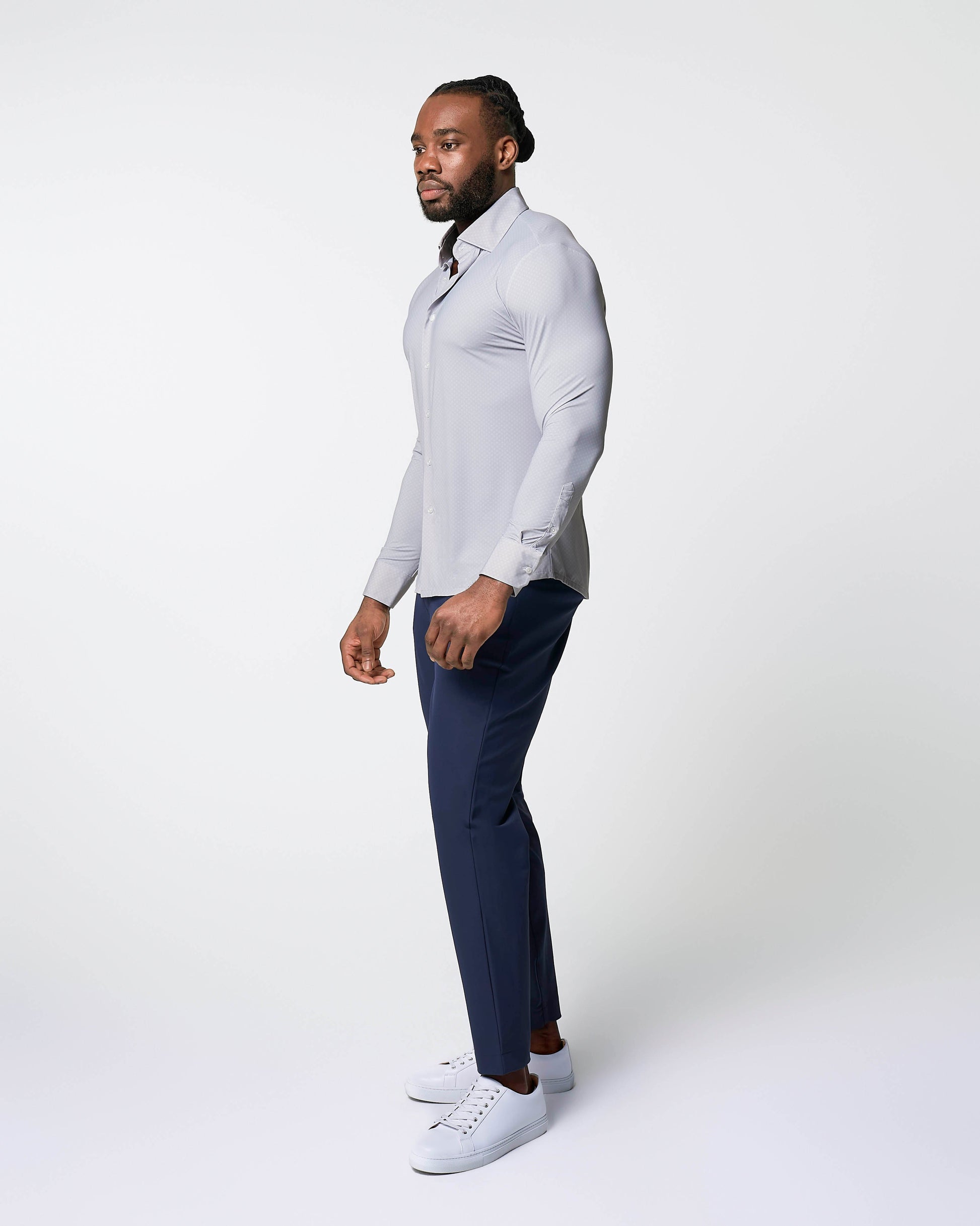 "The Larson" Sport Shirt - Grey & Big Dot | State & Liberty Dress Shirts
