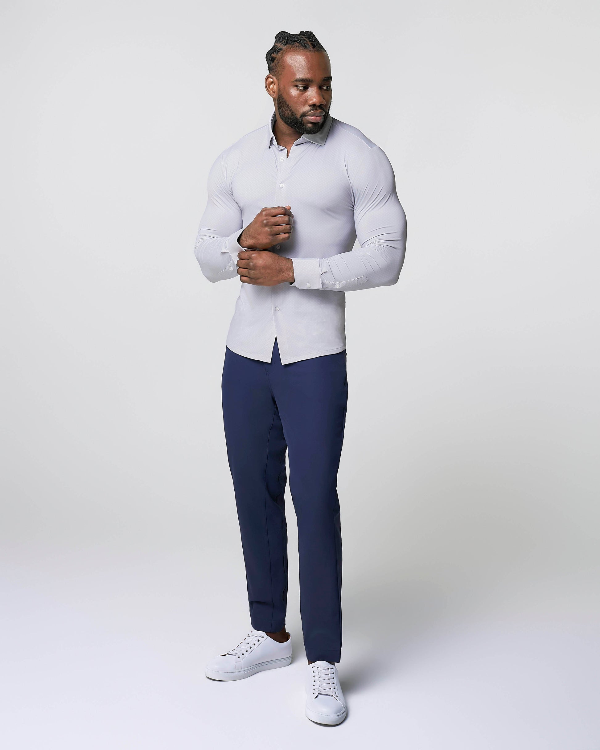 "The Larson" Sport Shirt - Grey & Big Dot | State & Liberty Dress Shirts