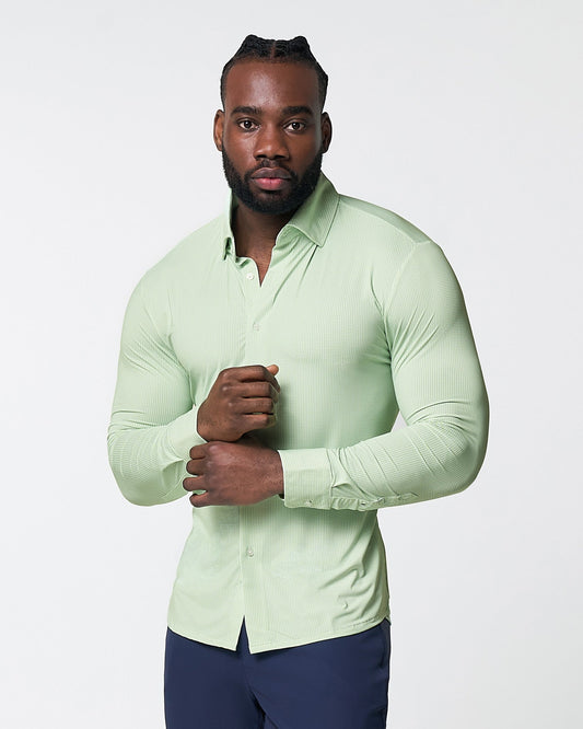 "The Labonte" Sport Shirt - Green & Turquoise Mini Check | State & Liberty Dress Shirts