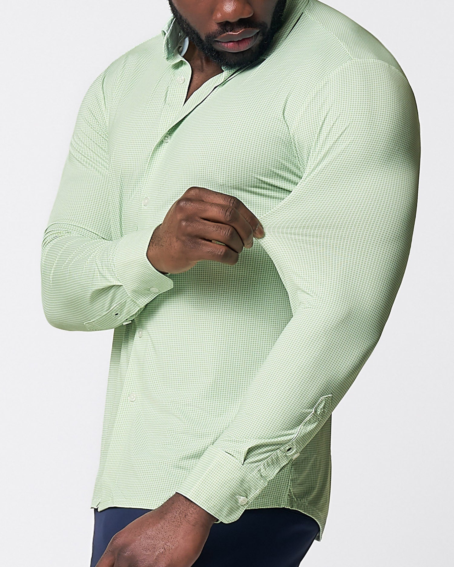 "The Labonte" Sport Shirt - Green & Turquoise Mini Check | State & Liberty Dress Shirts