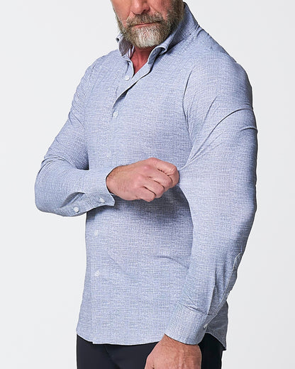 "The Storm" Sport Shirt - Navy Linen | State & Liberty Dress Shirts