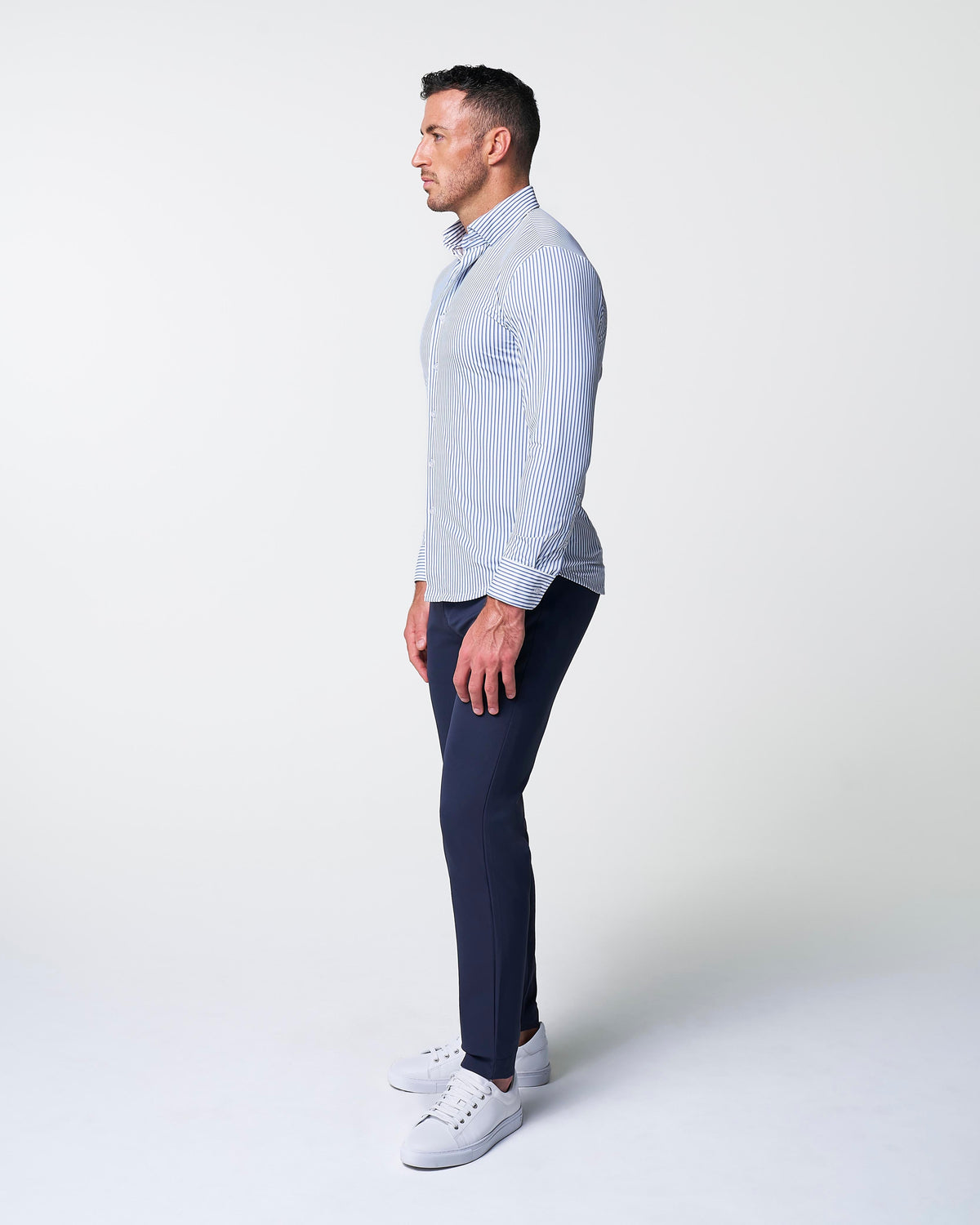 "The Wilfred" Sport Shirt - Blue & White Striped | State & Liberty Dress Shirts