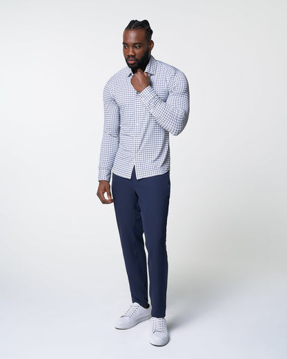 "The Jones" Sport Shirt - White & Grey Check | State & Liberty Dress Shirts