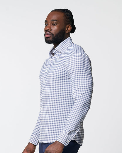 "The Jones" Sport Shirt - White & Grey Check | State & Liberty Dress Shirts