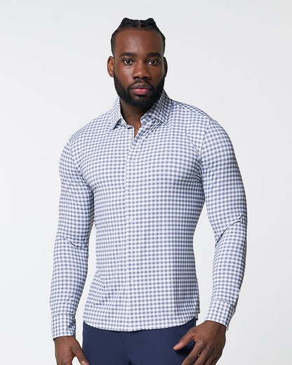 "The Jones" Sport Shirt - White & Grey Check | State & Liberty Dress Shirts