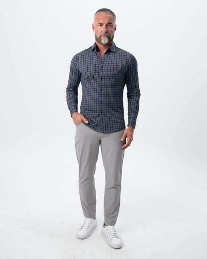 "The Spencer" Sport Shirt - Maroon, Navy, & White Plaid | State & Liberty Dress Shirts