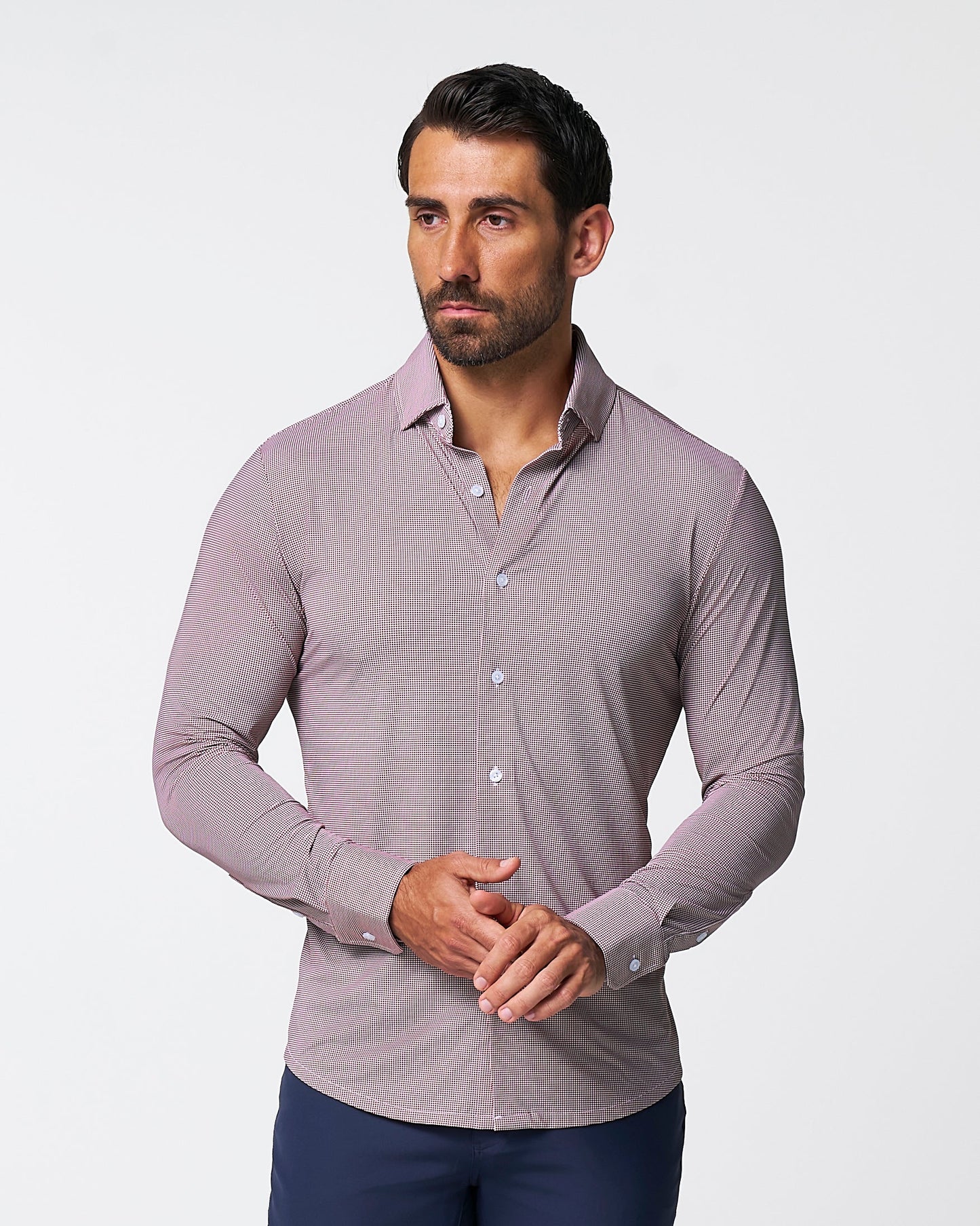 "The Colt" Sport Shirt - Deep Purple Microcheck | State & Liberty Dress Shirts