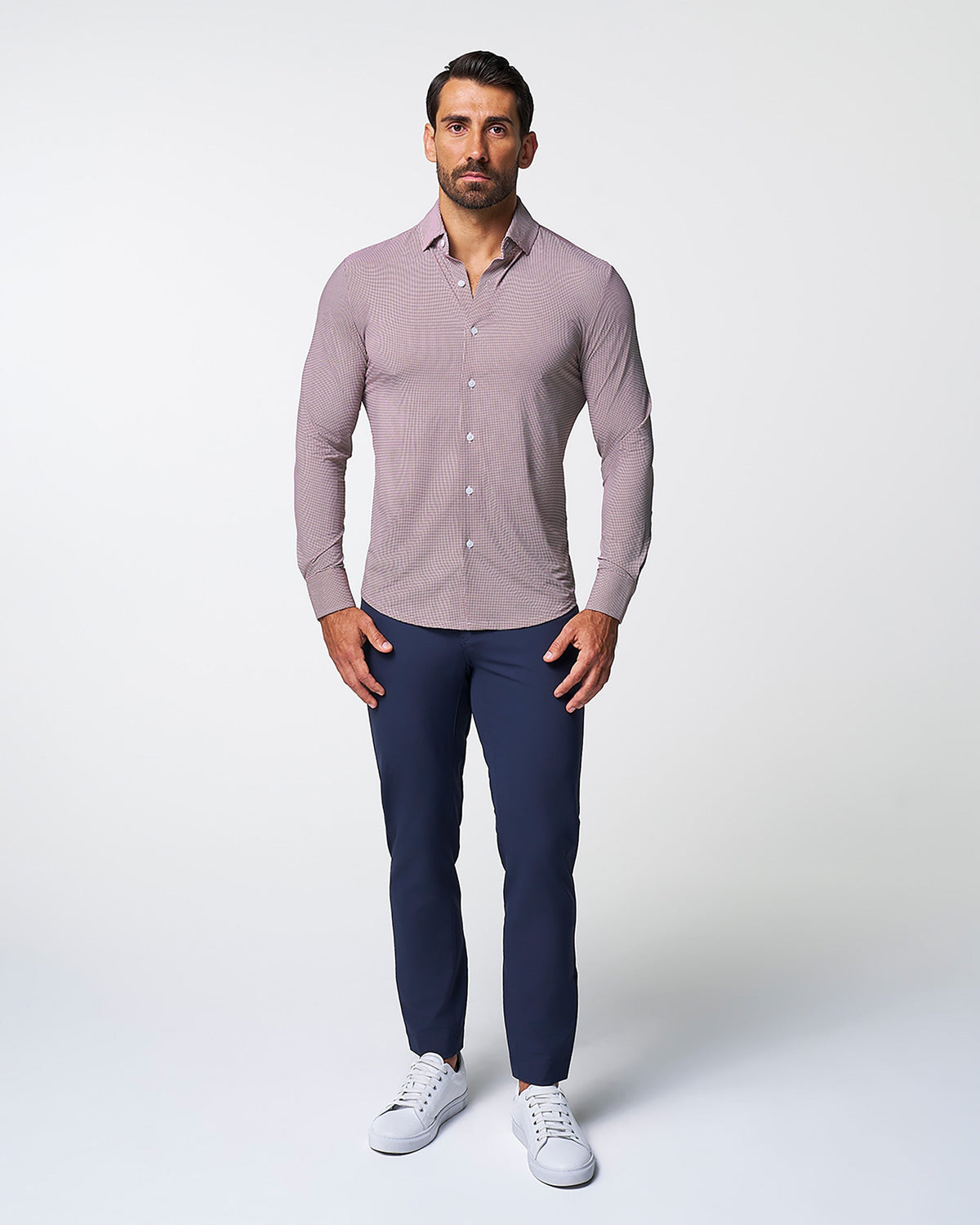 "The Colt" Sport Shirt - Deep Purple Microcheck | State & Liberty Dress Shirts