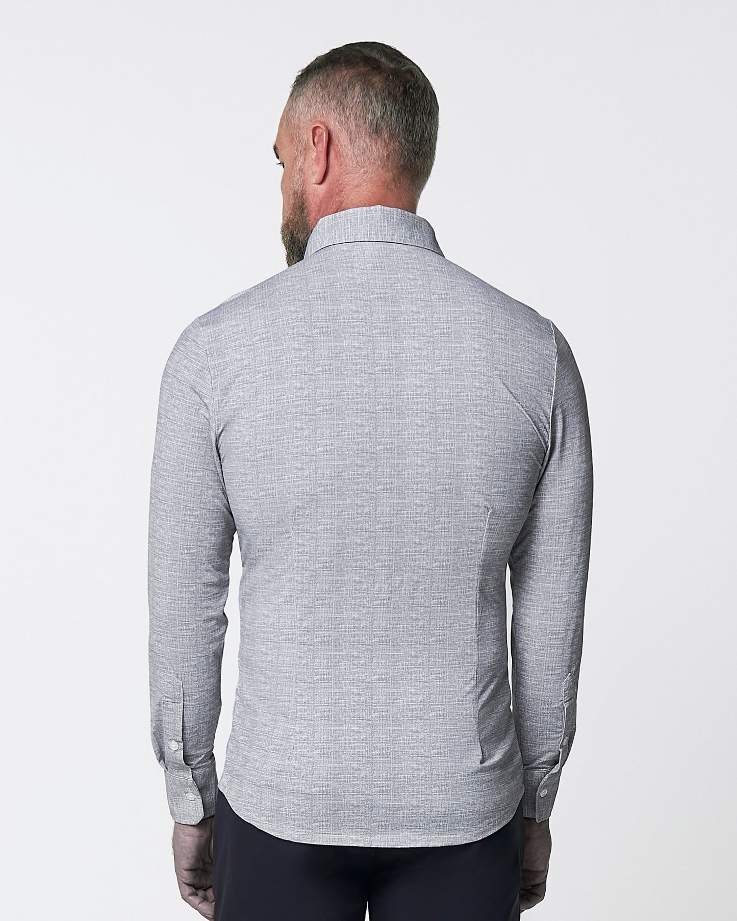 "The Rolo" Sport Shirt - Light Grey Printed Linen | State & Liberty Dress Shirts