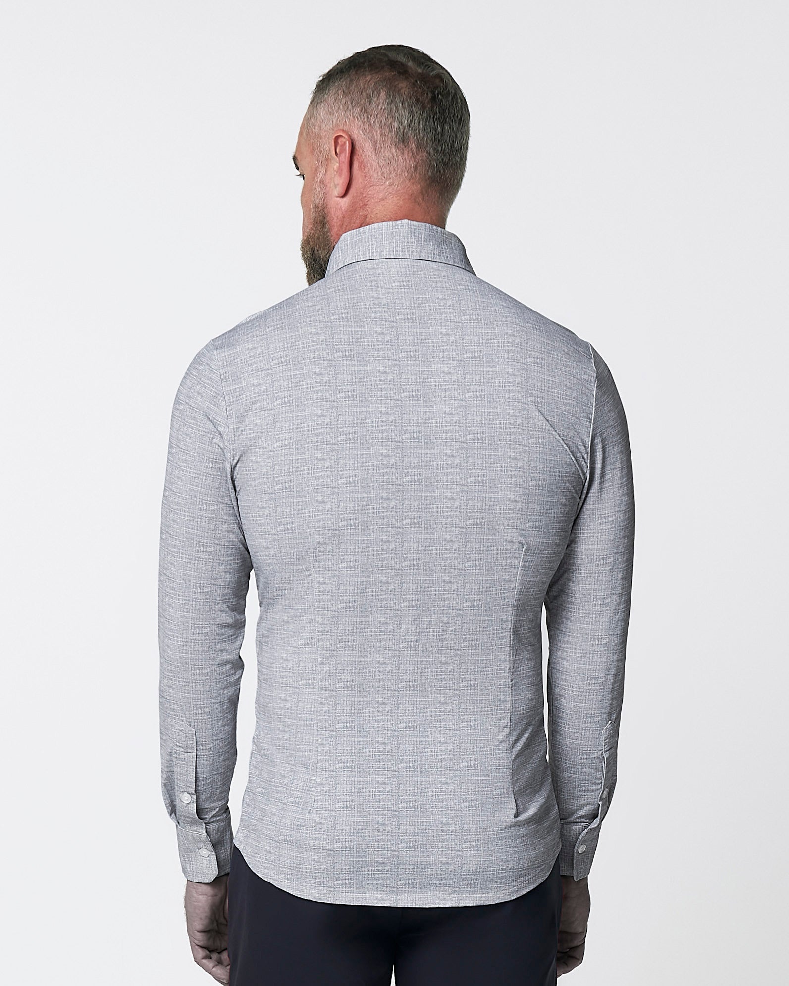 "The Rolo" Sport Shirt - Light Grey Printed Linen | State & Liberty Dress Shirts