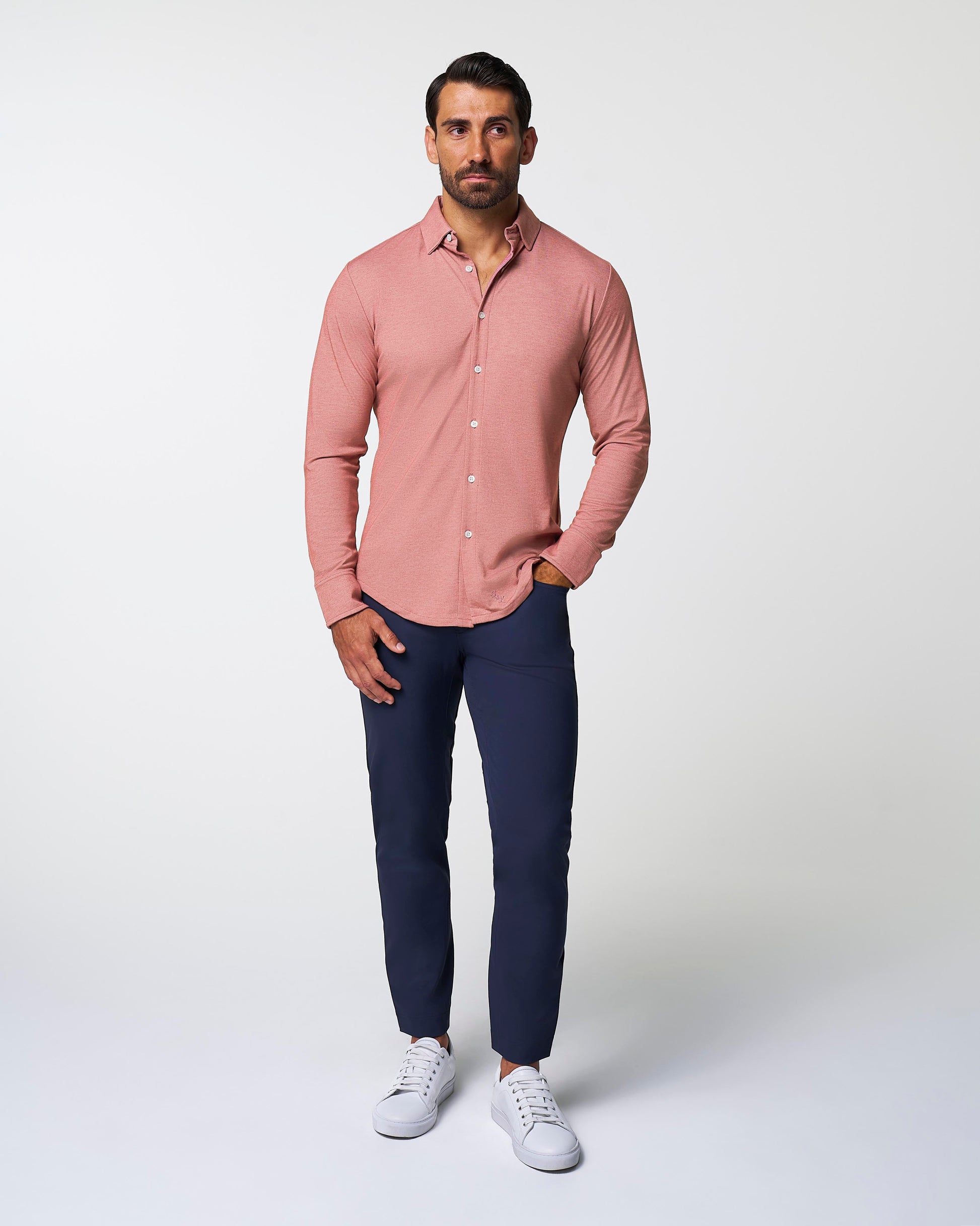 "The Jace" Maroon Pique Button Down | State & Liberty Dress Shirts