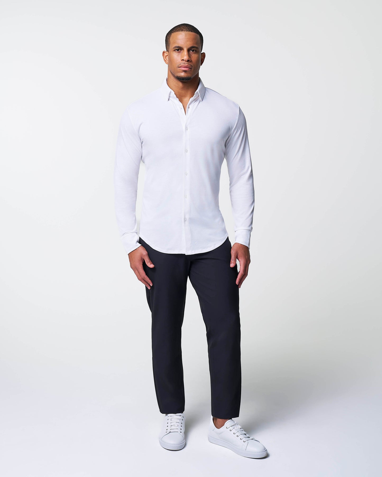 "The Mark" White Pique Button Down | State & Liberty Dress Shirts
