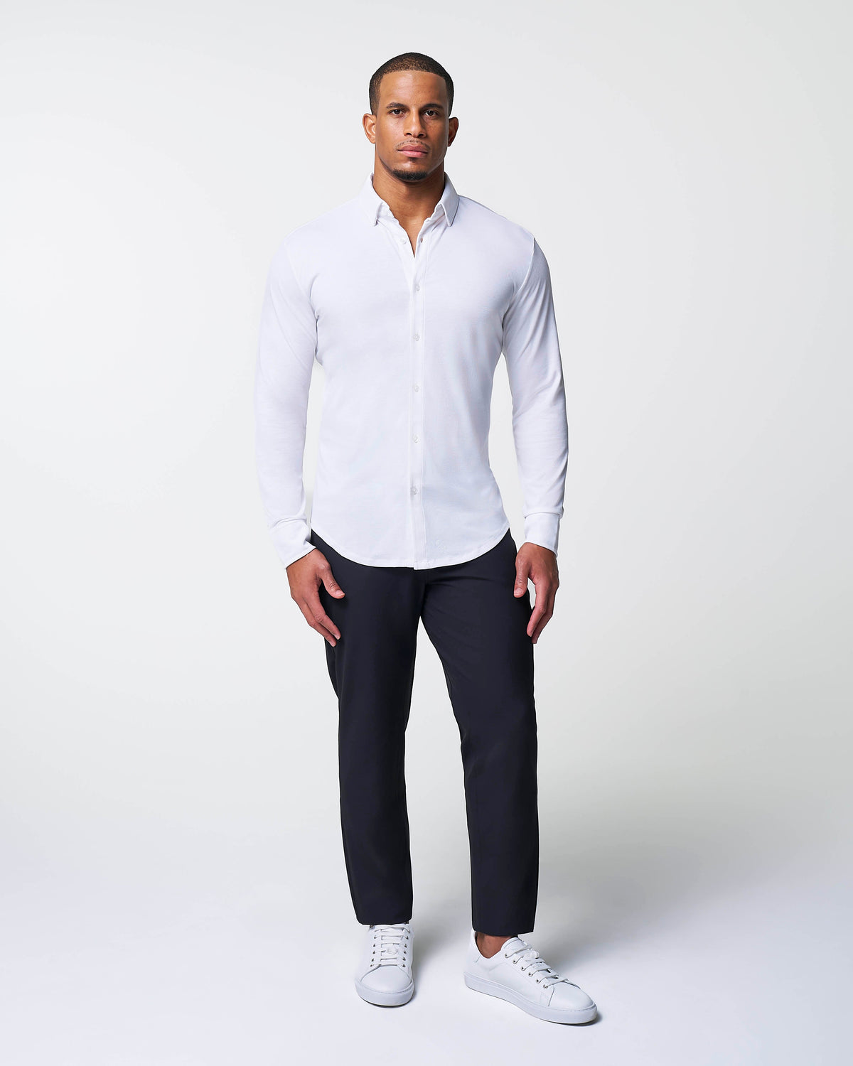 "The Mark" White Pique Button Down | State & Liberty Dress Shirts