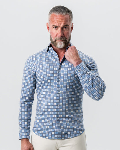 "The Ellis" Blue, Tan & Teal Plaid Button Down | State & Liberty Dress Shirts