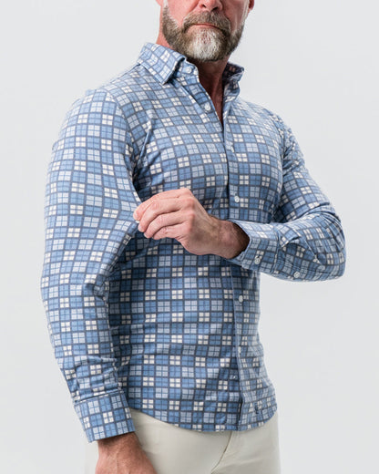 "The Ellis" Blue, Tan & Teal Plaid Button Down | State & Liberty Dress Shirts