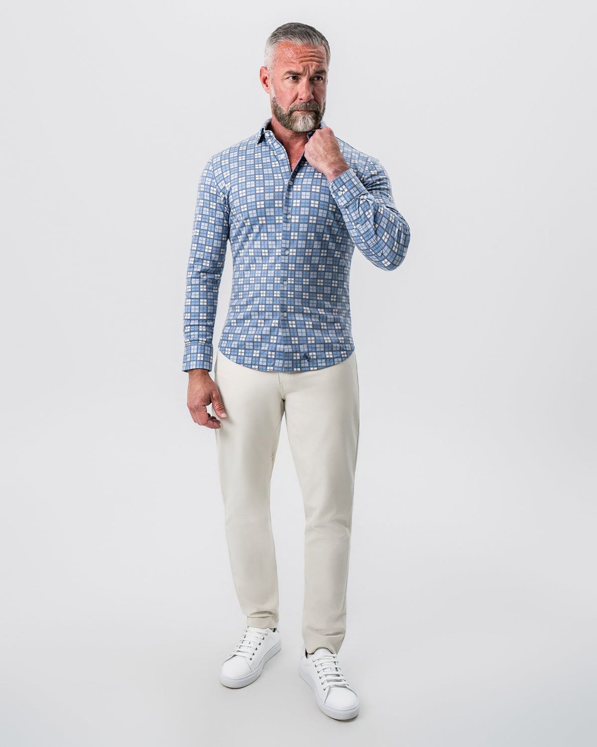 "The Ellis" Blue, Tan & Teal Plaid Button Down | State & Liberty Dress Shirts