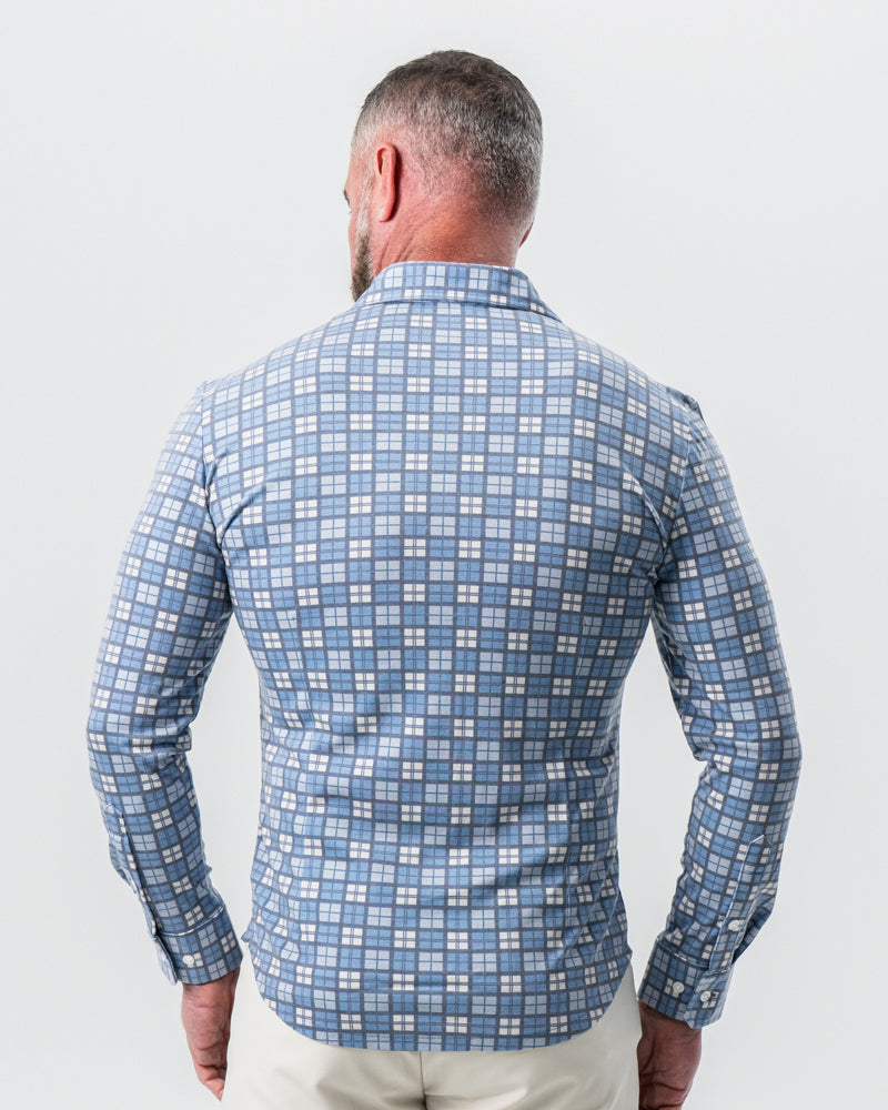"The Ellis" Blue, Tan & Teal Plaid Button Down | State & Liberty Dress Shirts