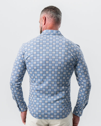 "The Ellis" Blue, Tan & Teal Plaid Button Down | State & Liberty Dress Shirts
