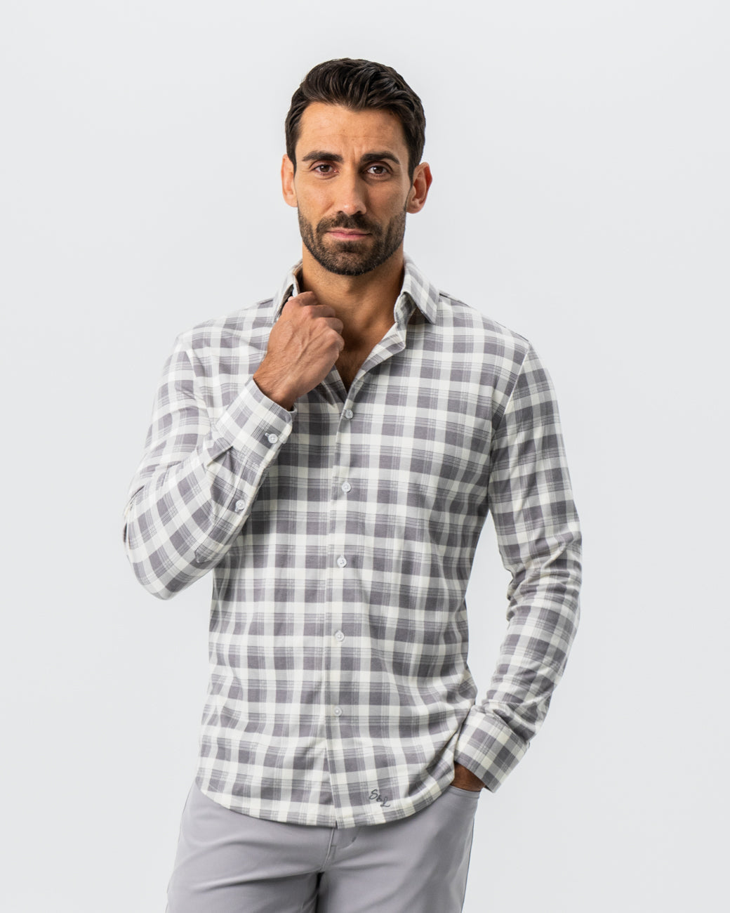 "The Holden" Grey Plaid Button Down | State & Liberty Dress Shirts