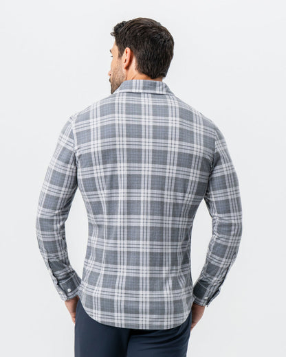"The Warner" Grey and White Windowpane Button Down | State & Liberty Dress Shirts