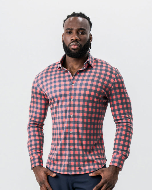 "The Filson" Red & Navy Big Check Button Down | State & Liberty Dress Shirts