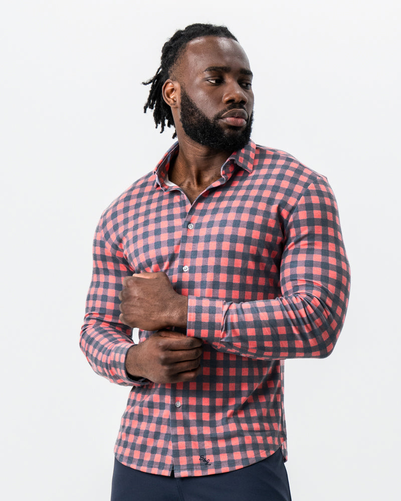 "The Filson" Red & Navy Big Check Button Down | State & Liberty Dress Shirts