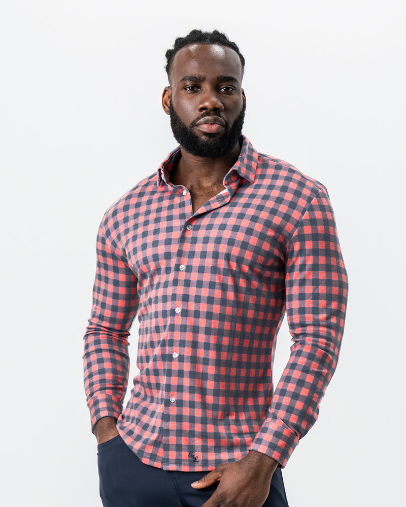 "The Filson" Red & Navy Big Check Button Down | State & Liberty Dress Shirts