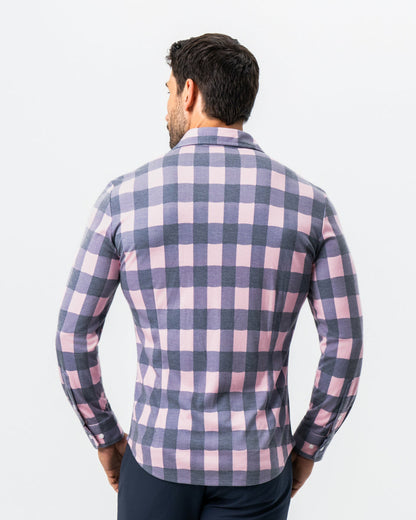 "The Summers" Pink & Navy Check Button Down | State & Liberty Dress Shirts