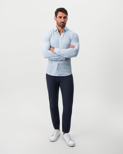 "The Wesley" Sport Shirt - Geo Light Blue & White Diamond | State & Liberty Dress Shirts