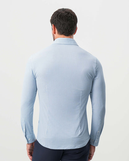 "The Wesley" Sport Shirt - Geo Light Blue & White Diamond | State & Liberty Dress Shirts