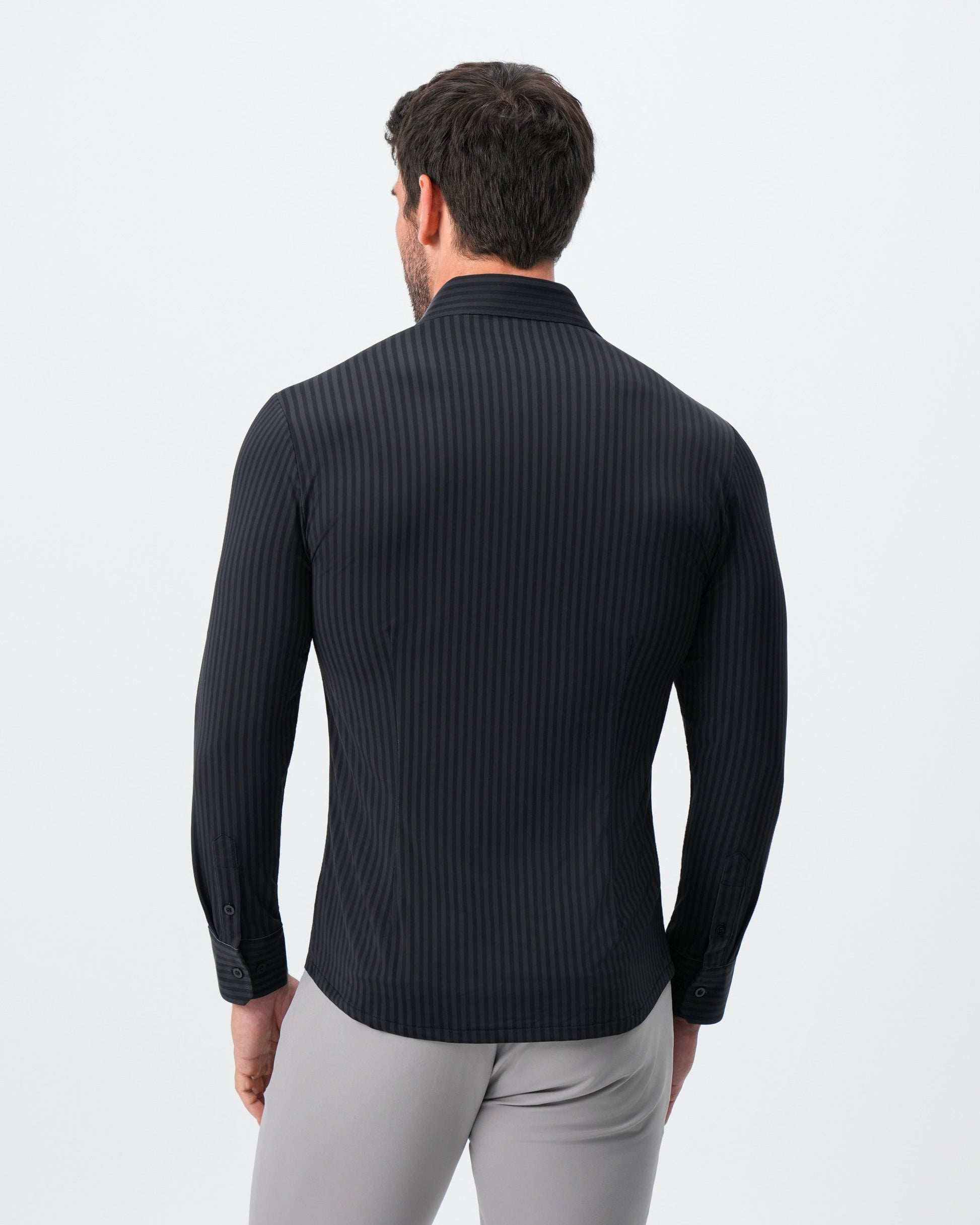 "The Hartley" Sport Shirt - Black & Grey Bengal Stripe | State & Liberty Dress Shirts