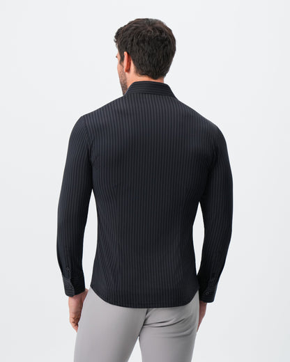"The Hartley" Sport Shirt - Black & Grey Bengal Stripe | State & Liberty Dress Shirts