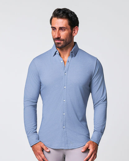 "The Dylan" Sky Blue Pique Button Down | State & Liberty Dress Shirts